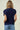 Dark Navy Cable Knit Top with Gold Buttons