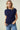 Dark Navy Cable Knit Top with Gold Buttons