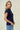 Dark Navy Cable Knit Top with Gold Buttons